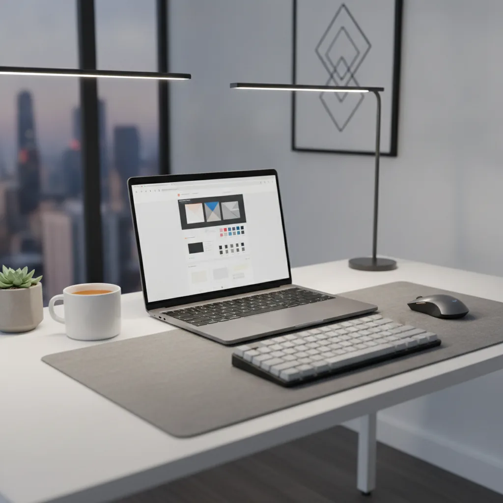 real photo of a modern web development workspace