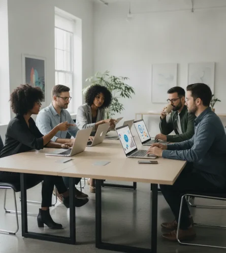 real photo of a modern digital marketing team